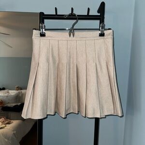 Elegant Cream Pleated Skirt